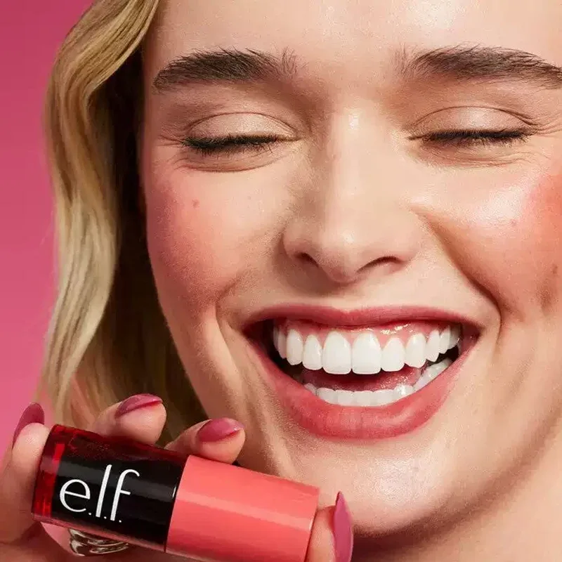 Elf Blush for Lips Cheeks Smooth Liquid Blush Two-ended Lipstick Lip Gloss Long-lasting Makeup Pink Primer for Pore Minimization — image 6