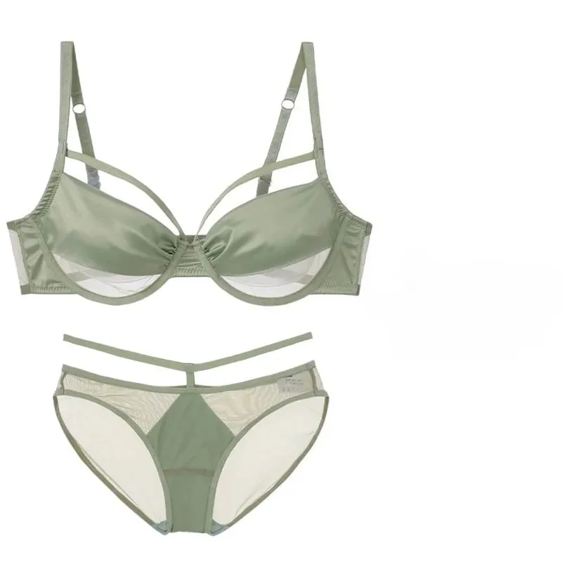 Ladies New Thin Cup Slimming Lingerie Set Soft underwire Push Up Bra Minimizing Effect Gathers Side Bulge Anti Sagging Soft