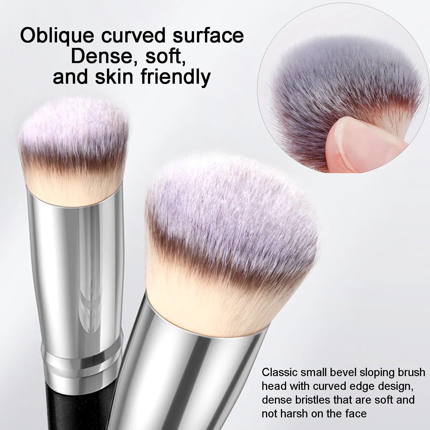 3 PCS Makeup Brushes Set Includes Foundation Brush Flawless Concealer Brush Powder Brush — image 3