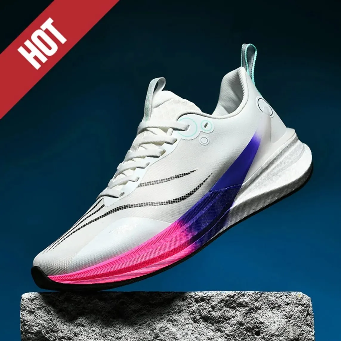 Men Marathon Carbon Plate Air Cushion Running Shoes Breathable Lightweight Outdoor Athletic Racing Training Sports Sneakers