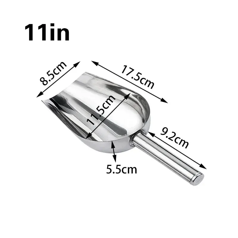 Stainless-Steel Ice Cube Scoop Bar Buffet Party Kitchen Spice Candy Flour Nut Scoop Spoon Dry Goods Shovel Kitchen Accessories