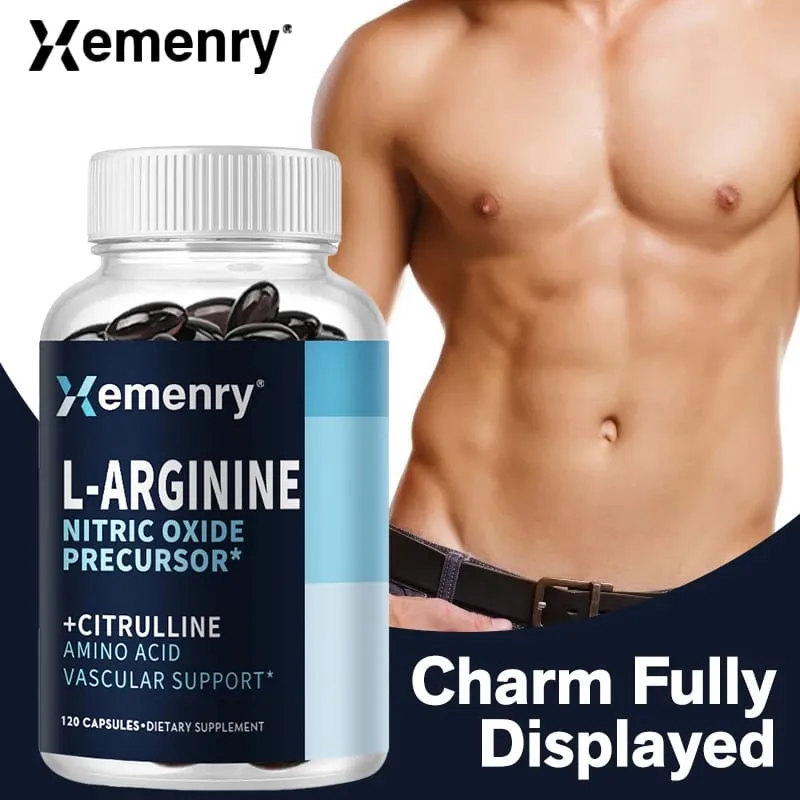L-Arginine - Nitric Oxide Supplements - Boost Endurance & Strength Promote Muscle Growth Improve Performance
