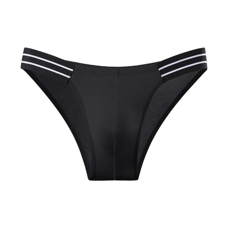 Lingerie Men's Triangle Panties Mid Waist Breathable Men Thin Briefs Stripe Large Size Underwear for Men Four Seasons — image 10