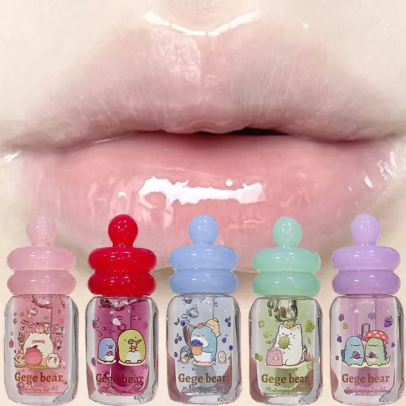 Lips Care Plant Essence Transparent Gloss Lip Oil Plump Moisturizing Lip Balm Exfoliating Fruit Flavor Lip Gloss Beauty Cosmetic