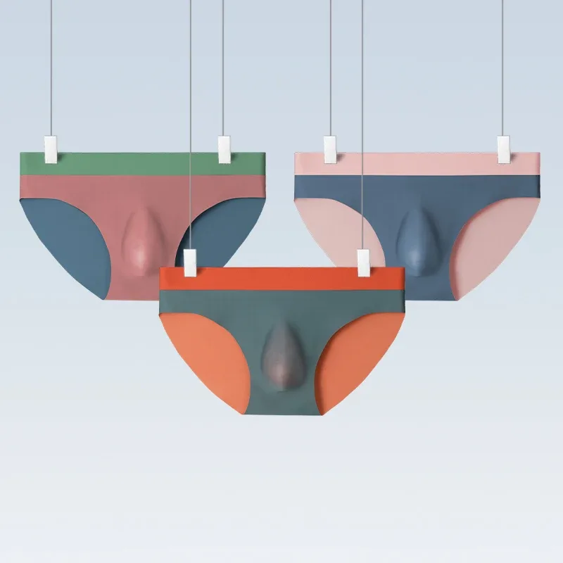Nahtlose Herren-Unterwäsche aus Eisseide, 3D-Stanz-Dreiecks-Shorts, Sommer, dünne Unterhose, Jungen-Sport-Shorts 3256808552917215 — image 3