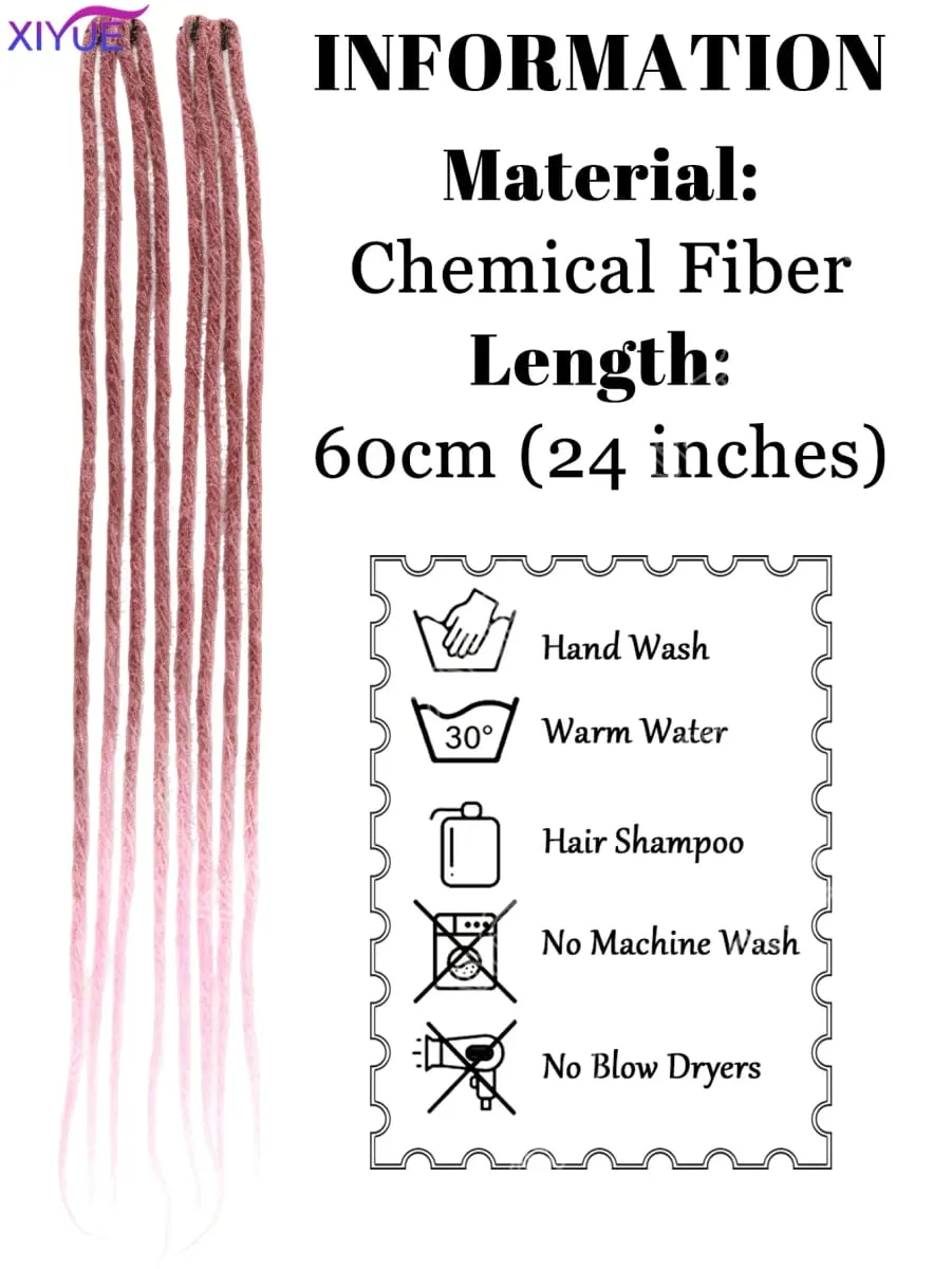24 Inch Synthetic BB Clip Dreadlock Hair Extensions Dreadlock Extensions Hip-hop Ombre Hair Extensions African Tribe Style XY — image 3
