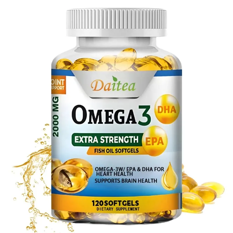 Omega 3 Fish Oil Supplement - 2000 Mg Pure EPA DHA Omega 3 Supplements Nerves and Joints for Women and Men 120 Capsules