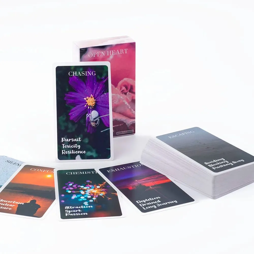 Herzen, verborgene Geheimnisse, Oracle-Deck, 10,3 x 6 cm, Situationskarten, glänzend, Twin Flame-Deck, Gefühle, Botschaften, Deck, 78 Karten — image 2