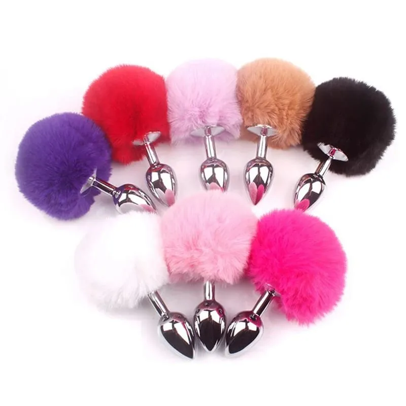 Metal Plush Rabbit Tail Anal Plug Prostate Massager Butt Plug Rabbit Ear BDSM Cosplay Erotic Sex Toys for Women Adults Sex Game — image 4