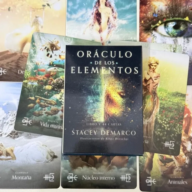 ORÁCULO DE LOS ELEMENTOS Oracle Cards 44PCs Spanish Version Fate Divination Board Game Card Games
