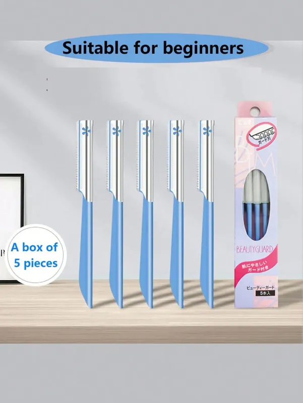 5pcs Compact And Exquisite Beipin Professional Eyebrow Trimmer Sharp Blade For Smooth And Clean Grooming