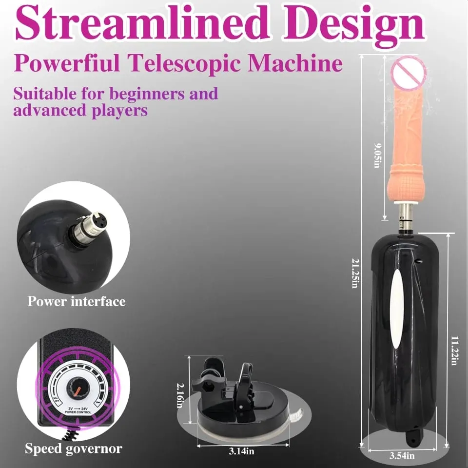Telescopic Sex Machine Thrust เครื่อง Dildo ขนาดใหญ่ Dildo สำหรับผู้ชายและผู้หญิง Masturbation Sex ของเล่น
