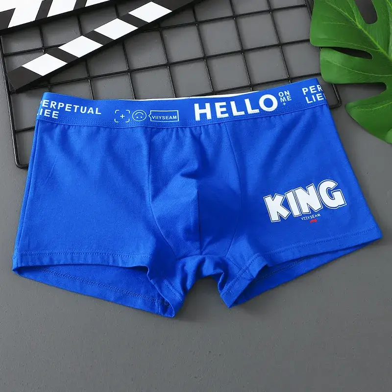 [Bloom the love] Marca KING Boxer in cotone traspirante Intimo da uomo Boxershort Mens Boxer Uomo Cuecas Masculina Taglia M-3XL XS601