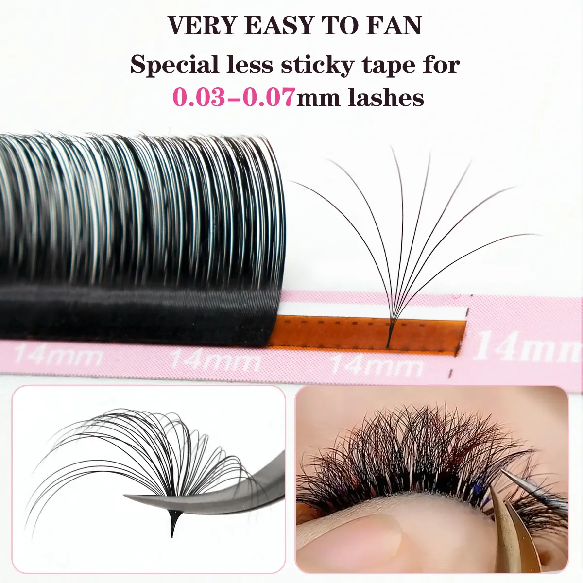 Qeelasee Professional Mink Individual False Eyelash Extensions Maquiagem Cilios Volume Fan Eye Lashes Wholesale Supplies — image 5