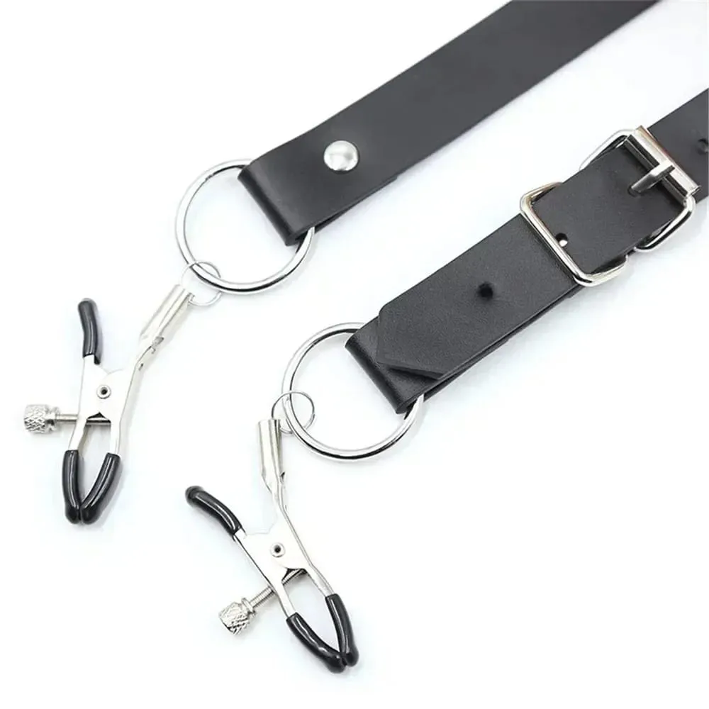 Labia Spreader Clip Nipple Clitoris Clamps SM Bondage Kit Adult Games Vagina Stimulator G-Spot Massage Sex Toys For Women