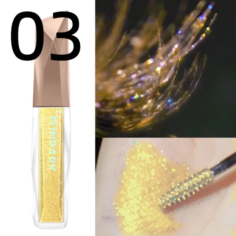 1pc Waterproof Diamond Shine Volume Curl Mascara-Glitter Snow Effect for Eye Lash Makeup Women's Cosmetic Smudge-proof Mascara