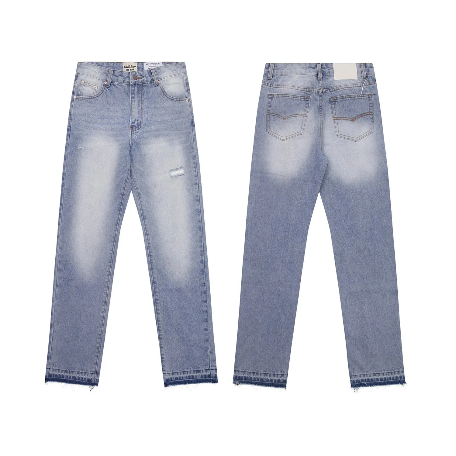 Denim Bell-bottoms Washed And Worn Patchwork Jeans
