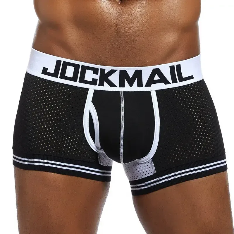 Malha de algodão roupa interior masculina moda cintura baixa briefs shorts esportes casuais boxer troncos