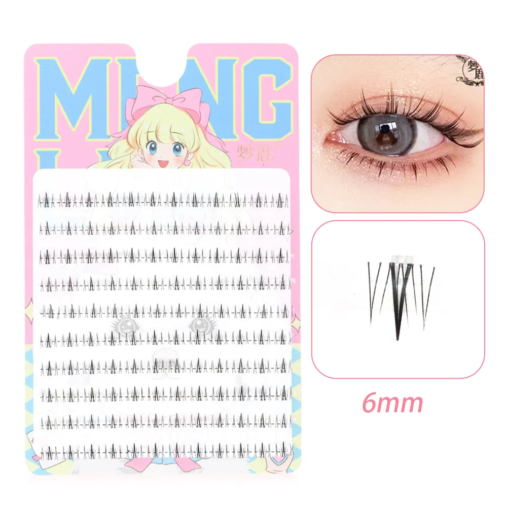 Menglu 4-7mm Brown Under Lashes Little Flame Lower Eyelashes W-41 Natural Short Style Imitation Hand Painting Fake Eye Lashes — image 6