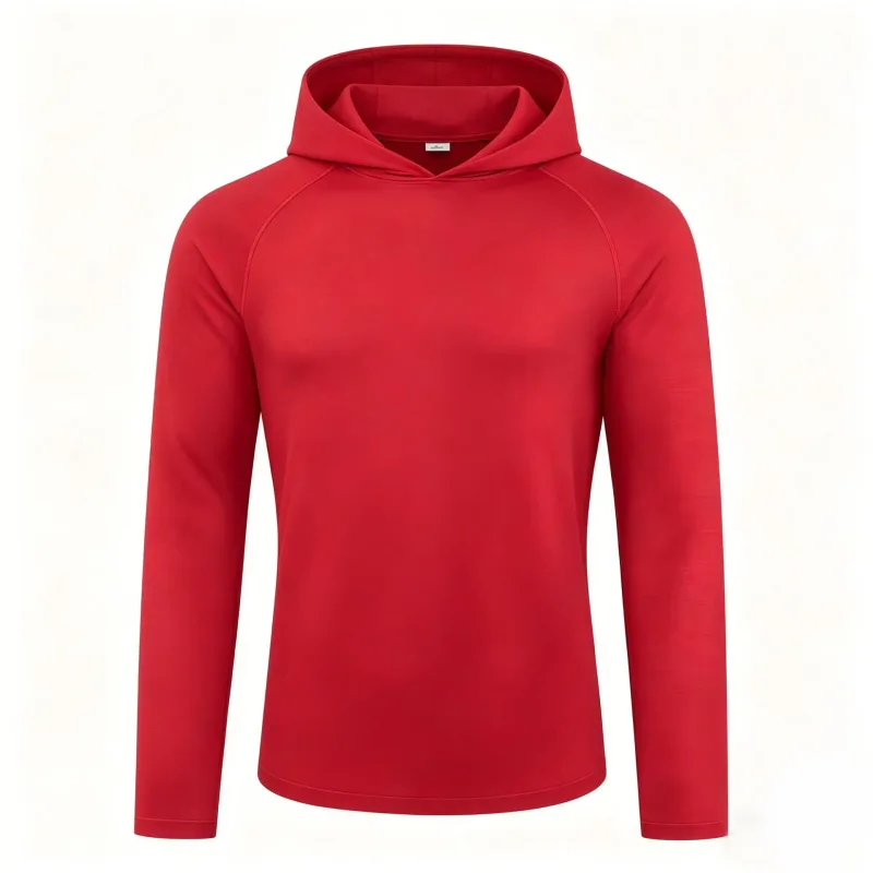 Felpe con cappuccio a maniche lunghe da uomo Camicie di protezione solare T-shirt solida ad asciugatura rapida Uomo Bodybuilding Fitness Muscolo Abbigliamento sportivo Abbigliamento da palestra
