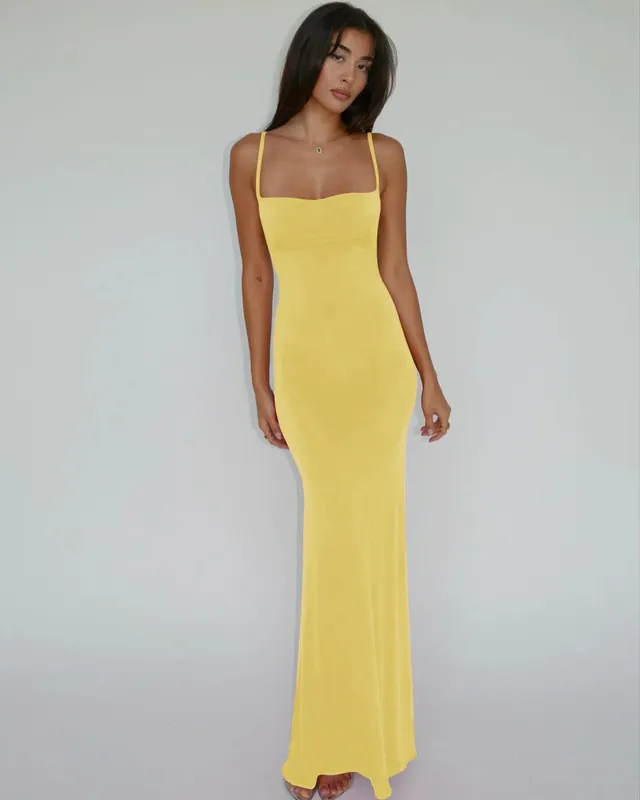 Hugcitar Summer Solid Sleeveless Backless Elegant Sexy Bodycon Y2K Maxi Prom Dress Women Clothes Birthday Party Casual Y2K — image 14