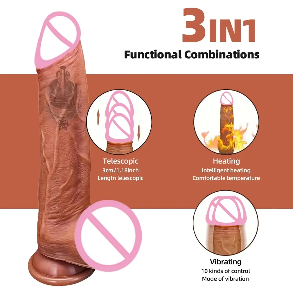 Realistic Dildo Vibrator Wireless Remote Rotating Penis Suction Cup G-spot Clit Stimulator Sex Toys Telescopic Vibrating Dildos