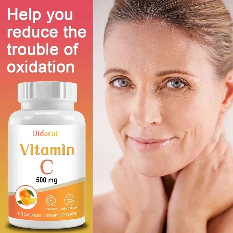 Vitamin C 500 mg 120 Capsules - High Absorption Antioxidant Supplement Immune System and Collagen Supplement Non-GMO