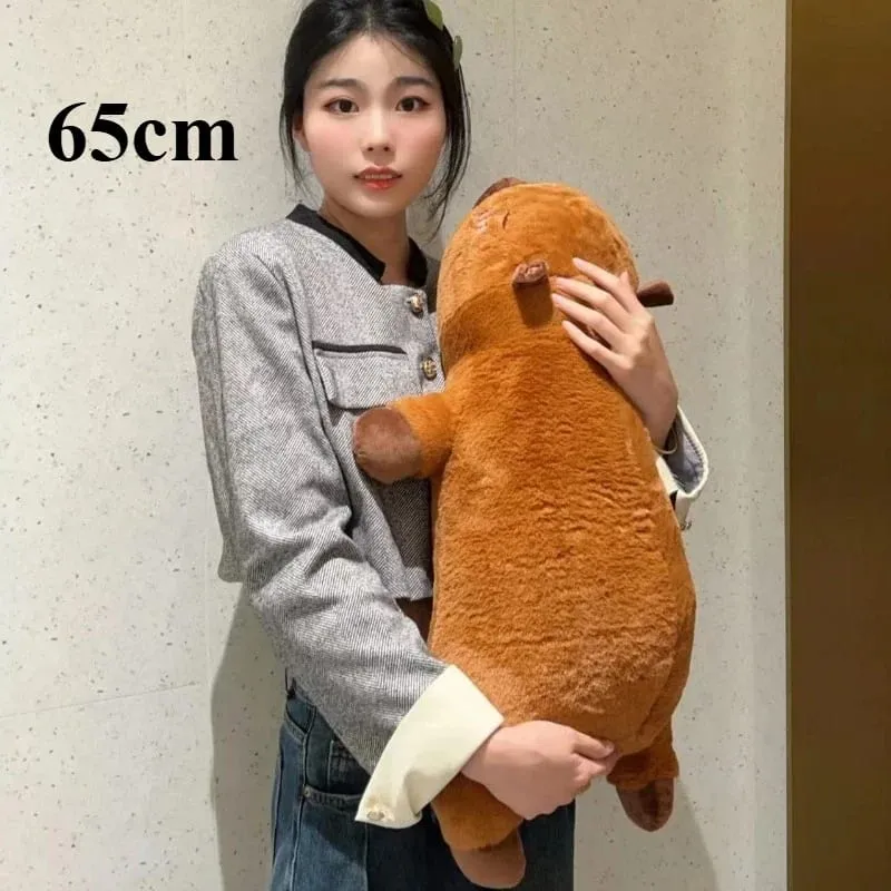Kawaii Capybara Plush Toy Stuffed Capibara Fluffy Doll Long Sleep Soft Pillow Sofa Cushion Nap Sleeping Toys for School Xmas — image 9