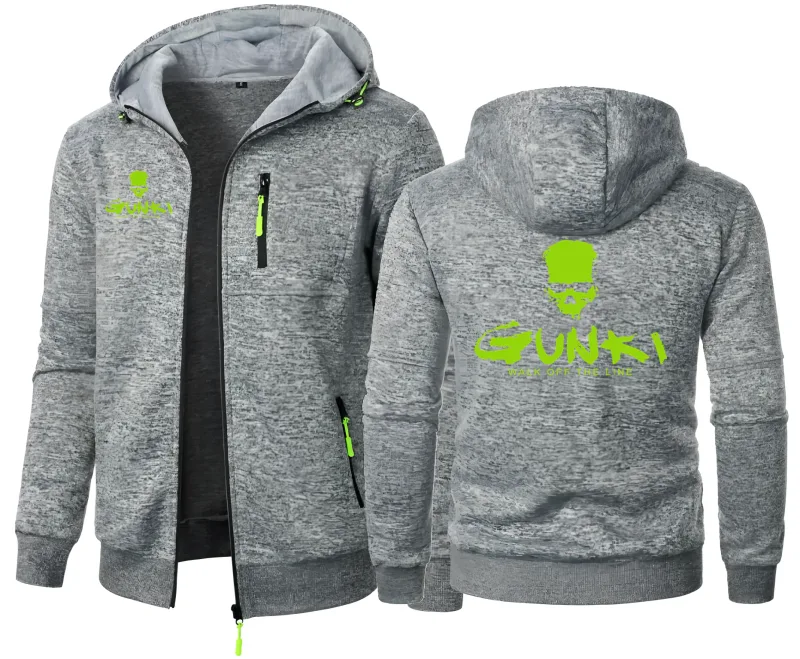 Gunki Love Fishing Brand Mens Hooded Coats Casual Zipper Hoodie Sweatshirt Panlalaking Damit Sportswear Slim Fit Casual Jacket