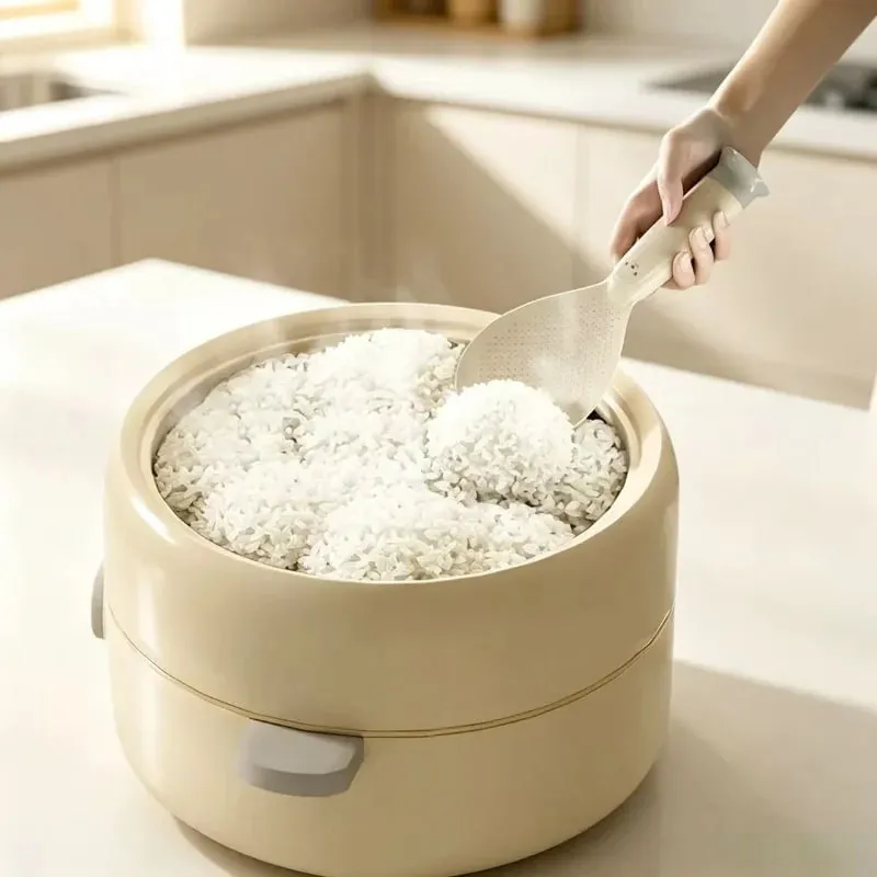 1 Piece Suction Cup Standing Rice Spoon Non‑Stick Heat‑Resistant Self‑Stand Rice Paddle for Rice Cooker Serving Cooking