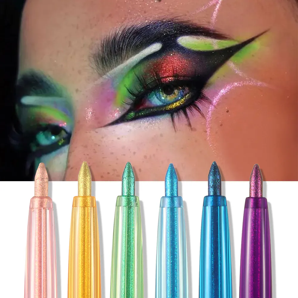 Shiny Chameleon Metallic Blue Eyeliner Gel Pen Eyeshadow Multicolor Eye Liner Pearlescent Polarized Glitter Eye Pigment Cosmetic