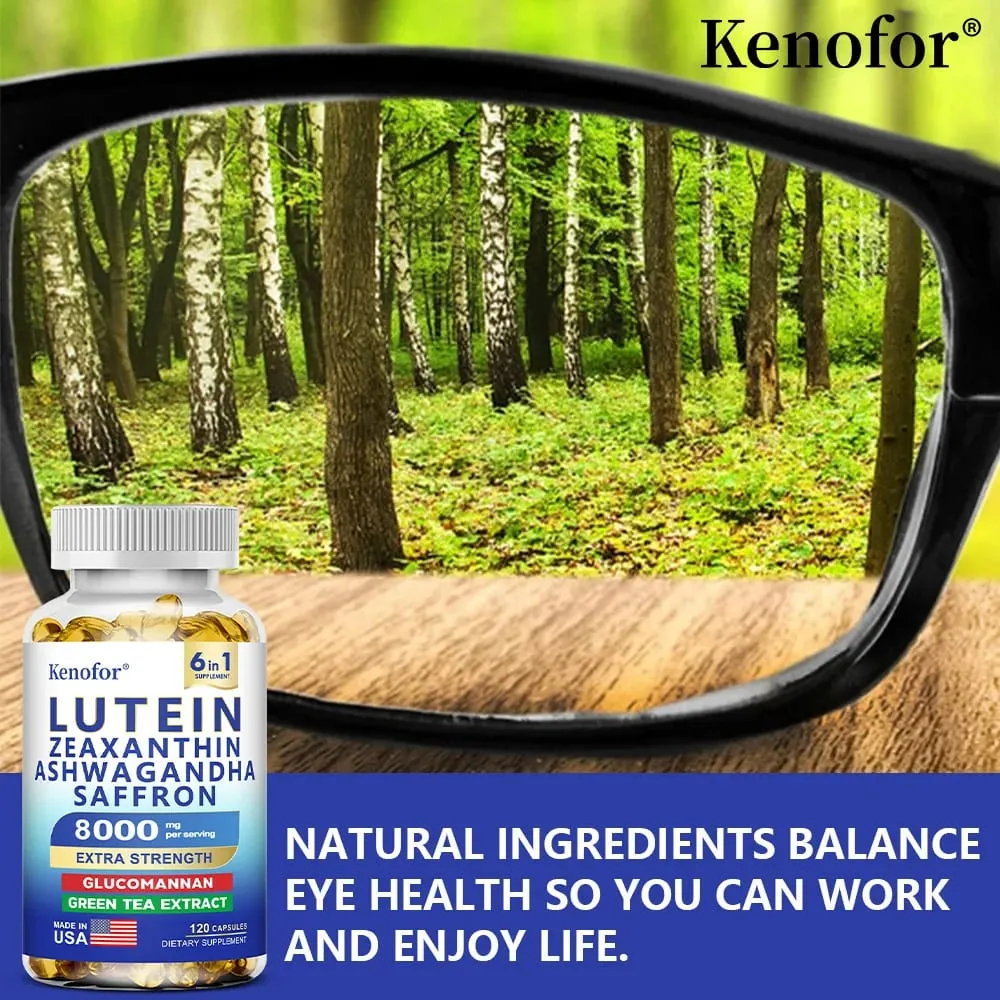 Lutein and Zeaxanthin Supplements 8000mg Per Serving | Essential Eye Vitamins & Vision Health Dietary Supplement NON-GMO