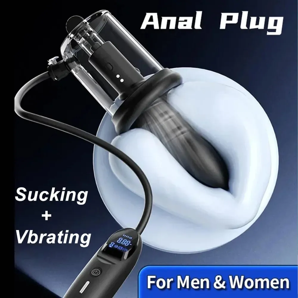 Electric Vibration Sucking Anus Rosebud Pump Vibrating Butt Plug Vacuum Sucker Male Prostate Massager Tool Anal Sex Toys For Men