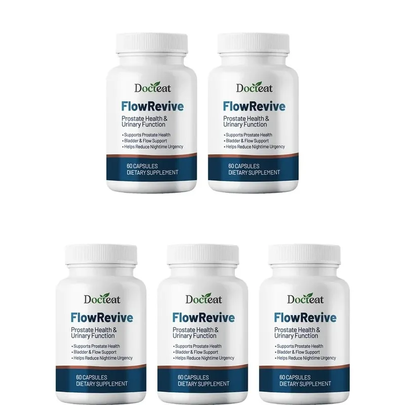 Docteat FlowRevive Prostate & Urinary Support Capsules with Saw Palmetto Pumpkin Seed and Pygeum Bark Extract - 60 Κάψουλες
