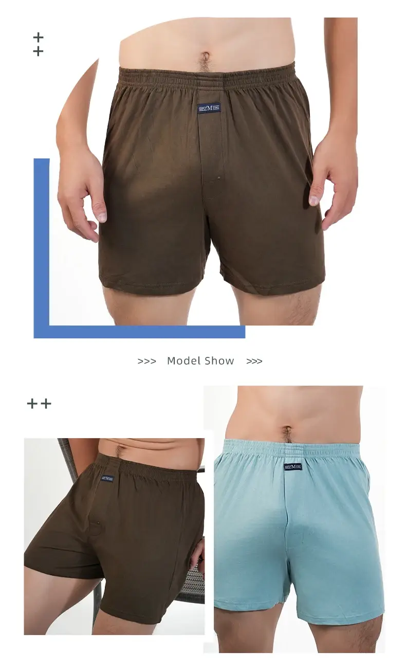 1PC duże kalesony jednolite spodnie od piżamy w domu Plus Size bokserki krótkie dla mężczyzn wysokiej talii spodnie Allo bawełniane spodnie spodnie do spania — image 5