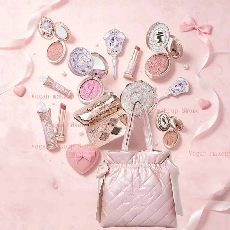 Flower Knows Knight Unicorn Complete Makeup Collection Shimmer Eyeshadow Silk Satin Blush Glazed Lipstick Face Beauty Gift Set