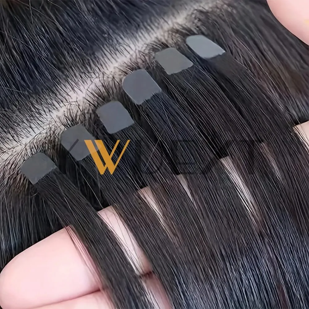 Mini Tape In Human Hair Extensions 12"-20" Machine Remy Skin Weft Adhesive Tape Hair Natural Black Brown Blonde Tape Ons 10pcs