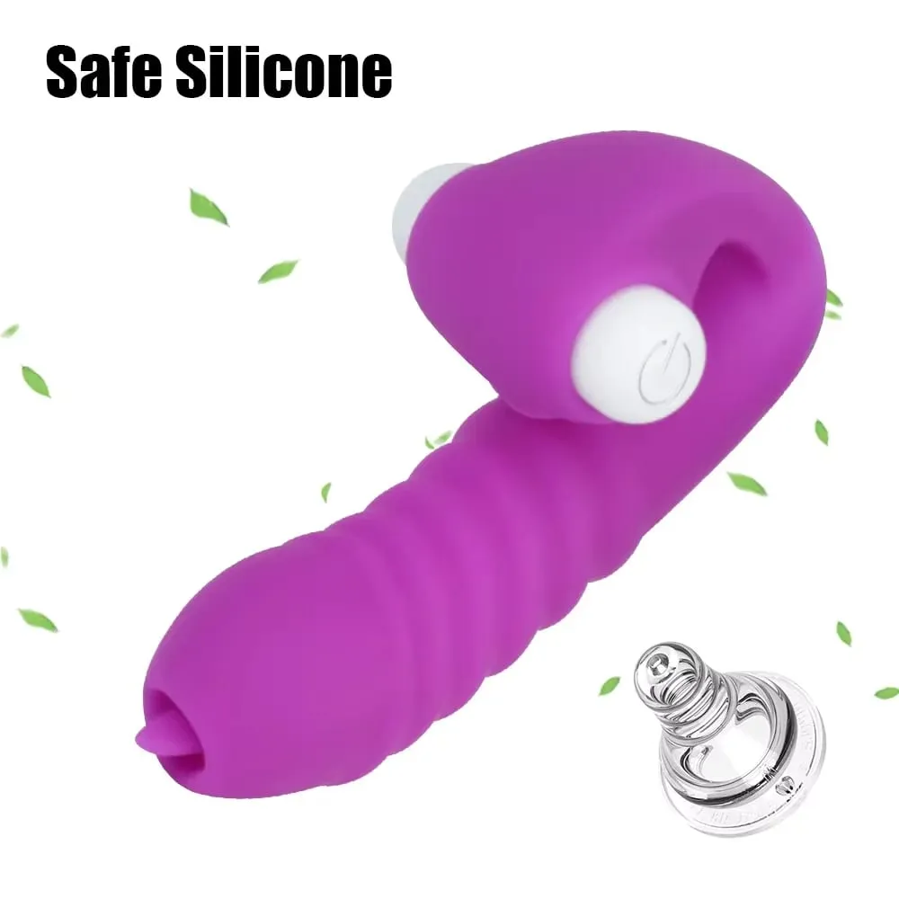 Finger Sleeve Vibrator Female Masturbator Clitoris Stimulate Tongue Licking Vagina Massager Erotic Sex Toys For Women Products