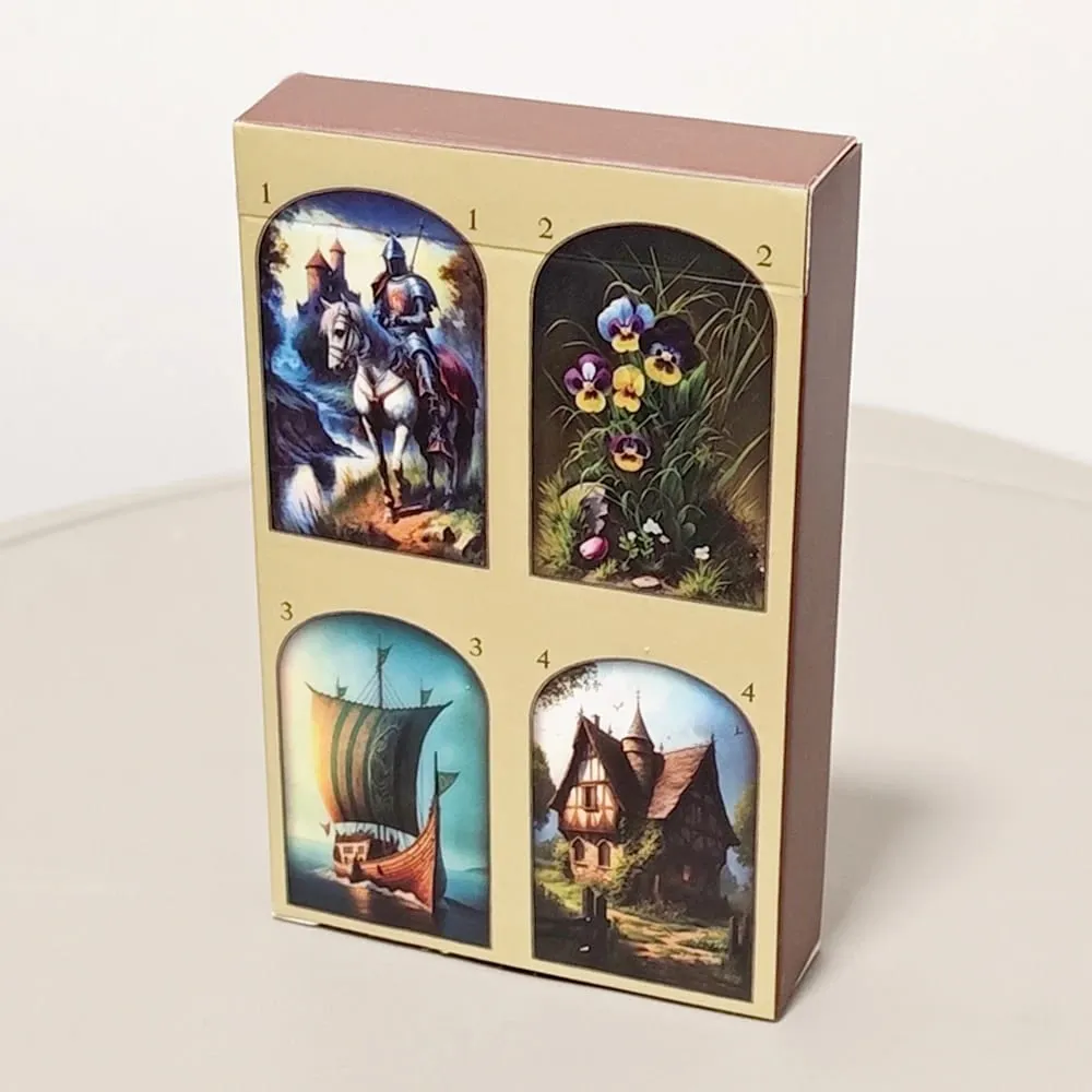 9*6cm Medieval Lenormand Oracle Deck 36 Pcs Cards Printed on 350GSM Double-embossed Cardstock