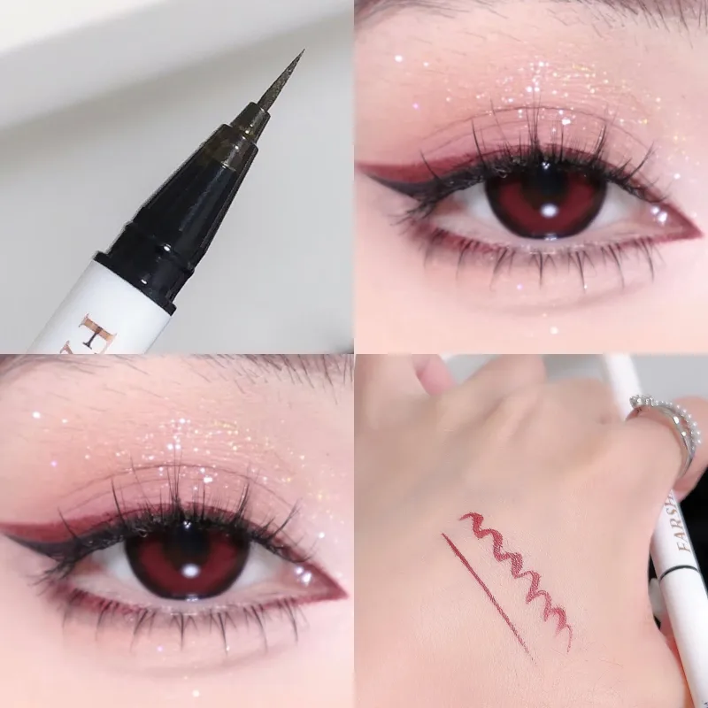 Liquid Matte Turquoise Eyeliner Ultra Fine Black White Eyeliner Waterproof Easy To Color Rainbow Colorful Eye Liner Eyes Makeup — image 12