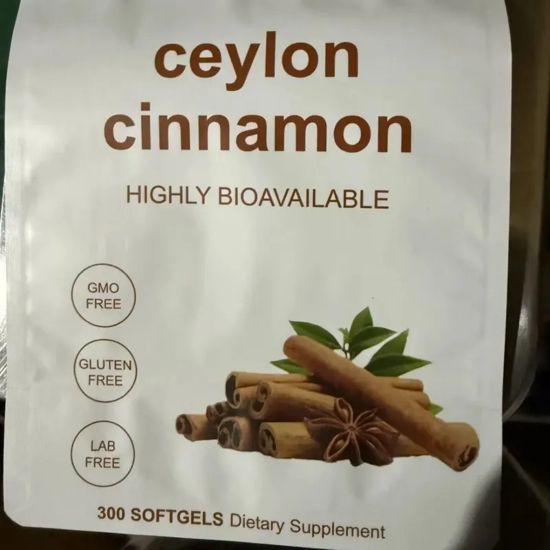 300pcs Ceylon Cinnamon Softgels Bahan Tulen Pemakanan Tambahan untuk Pemakanan Seimbang Sokongan Imun Mudah Dicerna