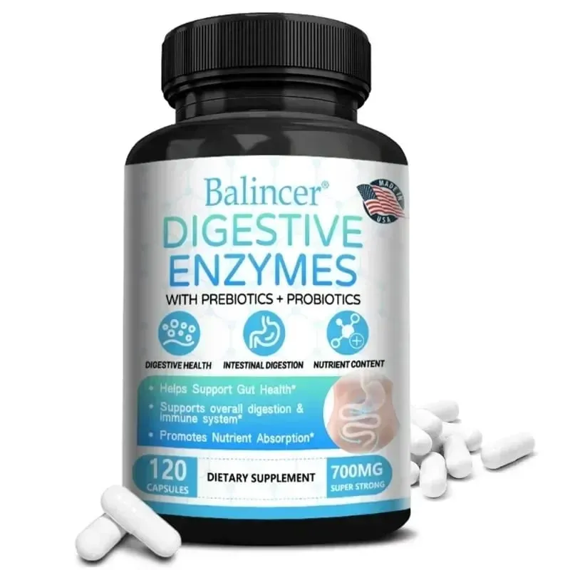 Organic Digestive Enzyme Probiotic Capsules Prebiotic Nutrition Digestion and Gut Health Immunity Suitable for Adults and Men
