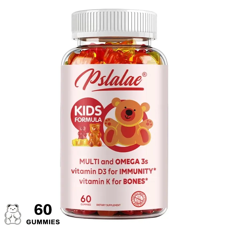 Children's Multivitamin Gummies - with Vitamin C Omega-3 Fish Oil - Boosts Immunity and Supports Brain Health