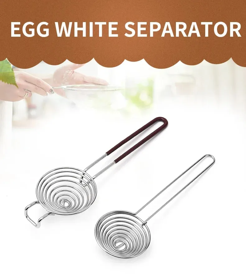 1Pc stainless steel egg white separator creative extended handle protein egg white egg yolk separator hot pot fishing
