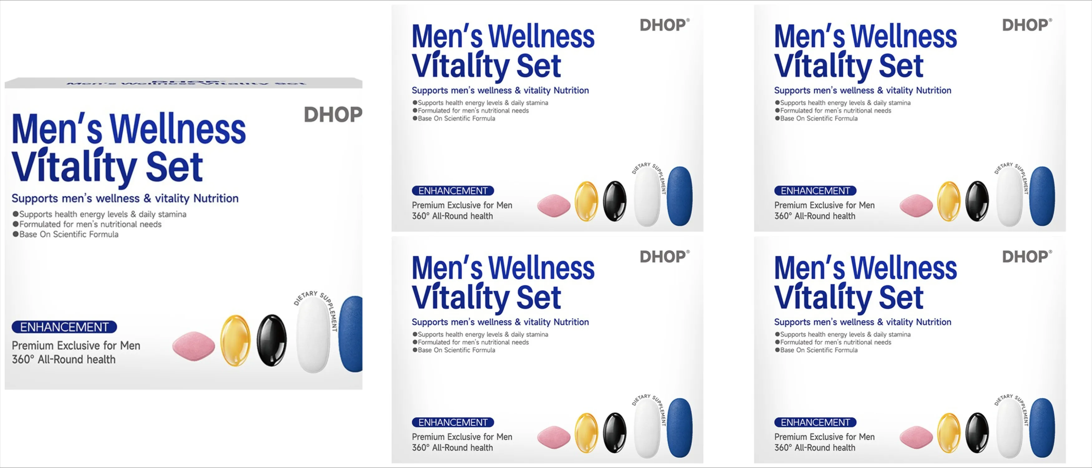 Men's Vitality Daily Supplement Pack Oyster Maca Cistanche Tablets Ashwagandha NMN DHA Capsules for Men's Energy Support