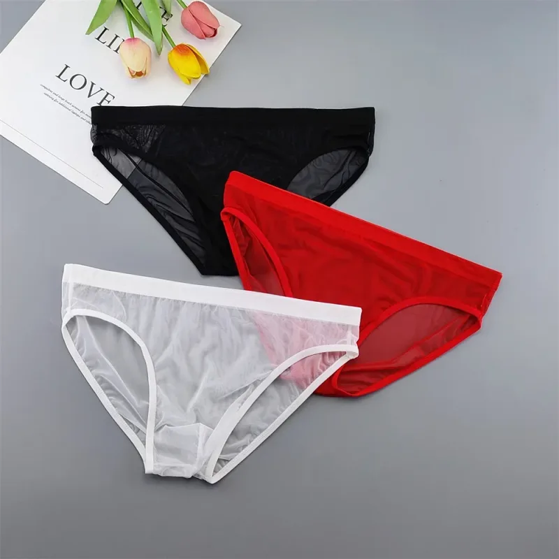 Slip in nylon trasparente da uomo Custodia 3D Intimo bikini maschile leggero Lingerie morbida elastica ad asciugatura rapida XL/XXL/3XL/4XL — image 7
