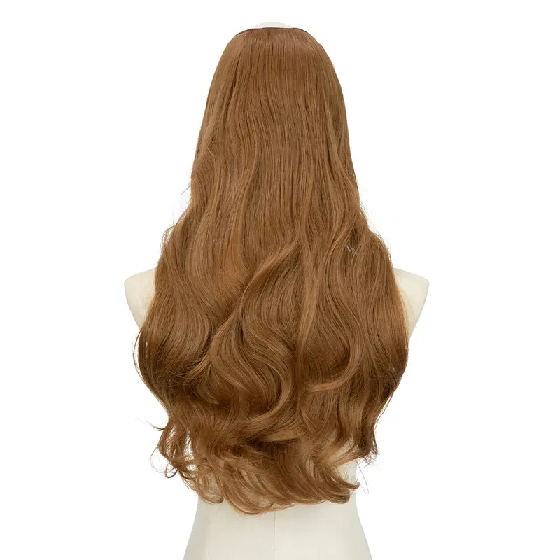 U-Part Synthetic Clip In Hair Extension Long Thick Curly Natural Blonde Flase Hair Hairpieces For Women Heat Resistant — image 26