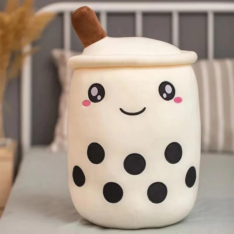 Kawaii Milk Tea Cup Plush Pillow 23cm Stuffed Food Fruit Boba Doll Ultrasoft Stuffed Plush Tea Shop Kids Toys Birthday Gift