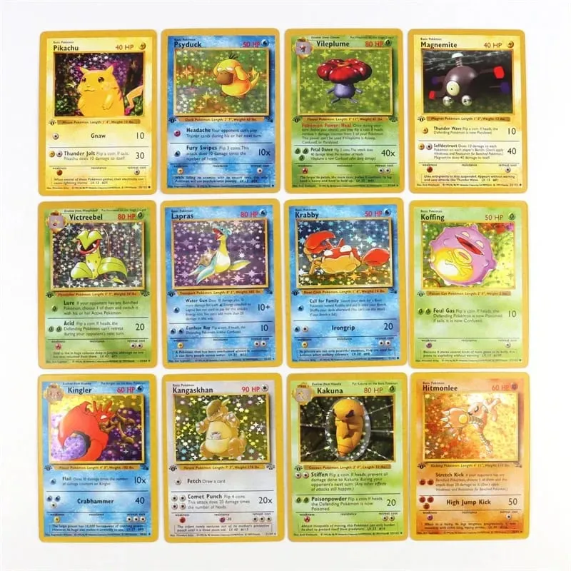 151Pcs/box 1996 First Generation Pokémon card Charizard Pikachu Mewtwo Blastoise Collecting card toys English version