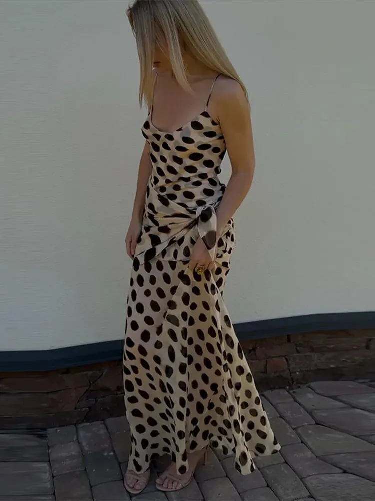 Urban Long Dress Animal Print Women Dress Sexy V-neck Ruched Drawstring Pambabae Dresses 2026 Summer Party Lady Street Robe
